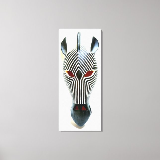 zebra mask wrapped canvas print (Front)