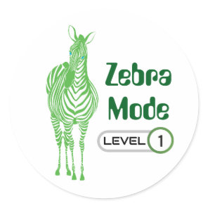 Zebra Mode Level 1, Customizable Sticker