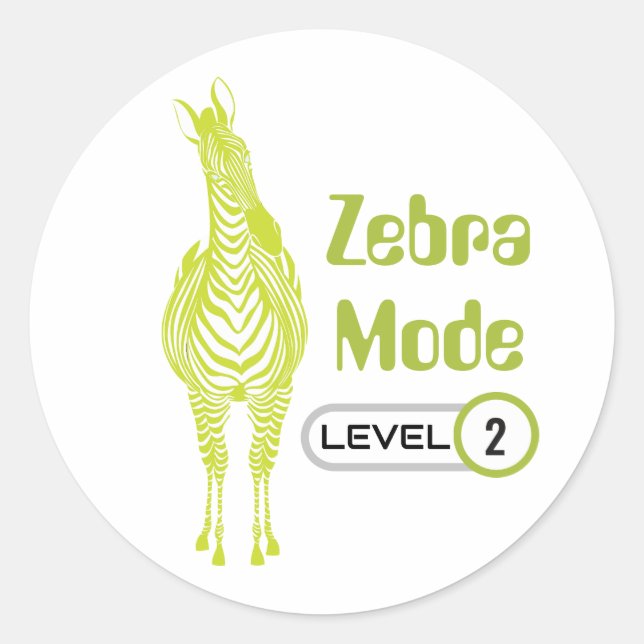 Zebra Mode Level 2, Customizable Sticker (Front)