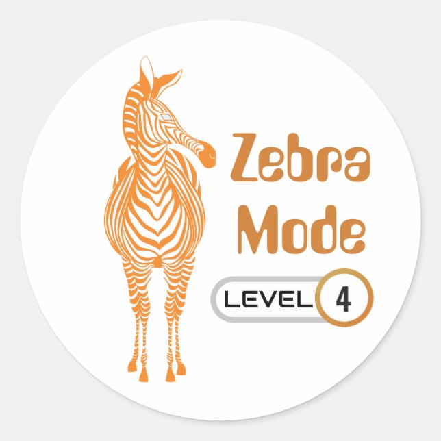 Zebra Mode Level 4, Customizable Sticker (Front)