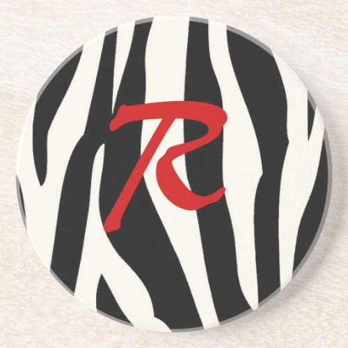 Zebra monogram Coaster