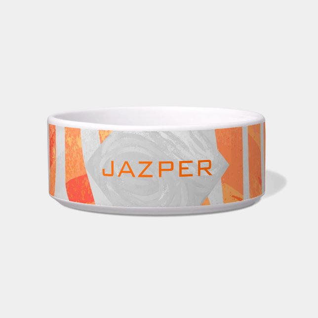 Zebra Monogram Orange and White Bowl (Front)