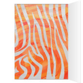 Zebra Monogram Orange and White Cards (Inside (Left))