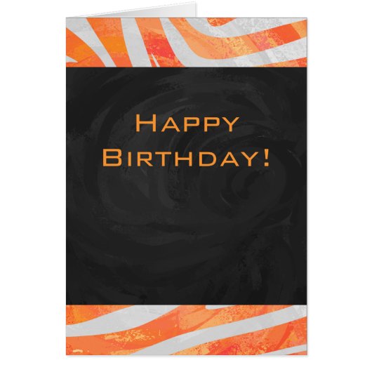 Zebra Monogram Orange and White Cards (Front)