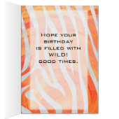 Zebra Monogram Orange and White Cards (Inside (Right))
