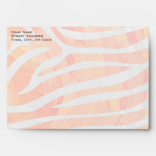 Zebra Monogram Orange and White Envelope