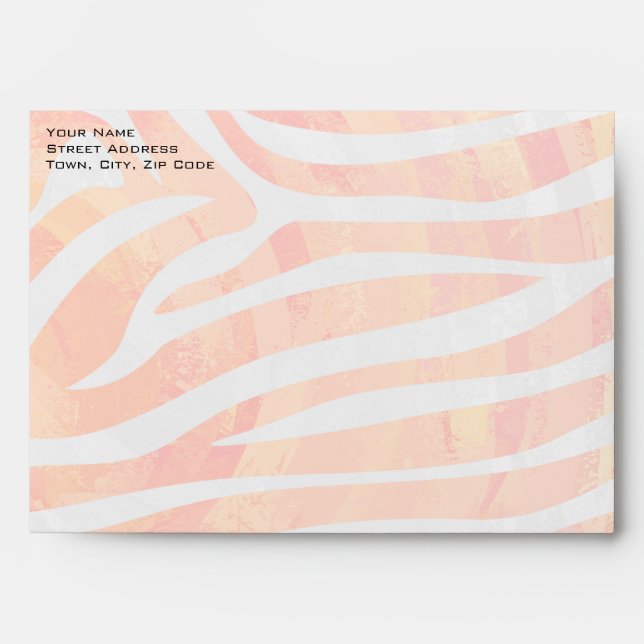 Zebra Monogram Orange and White Envelope (Front)