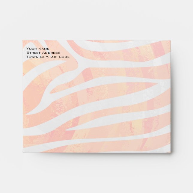 Zebra Monogram Orange and White Envelope (Front)