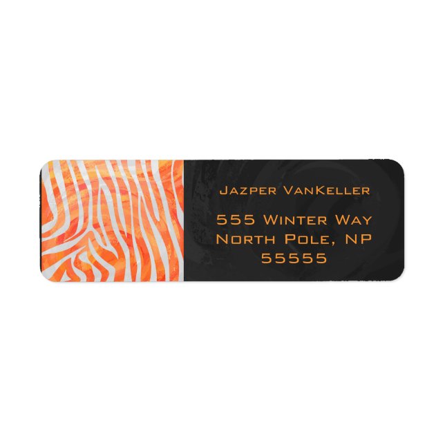 Zebra Monogram Orange and White Label (Front)
