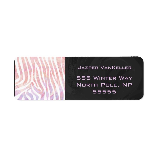 Zebra Monogram Pink and White Label (Front)