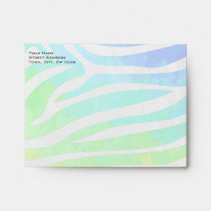 Zebra Monogram Rainbow and White Print Envelope