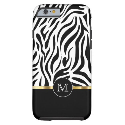 Zebra Monogram Style Tough iPhone 6 Case