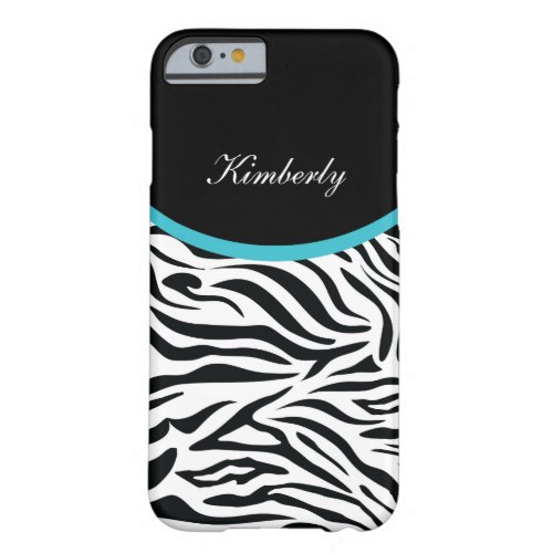 Zebra Monogram Style Barely There iPhone 6 Case