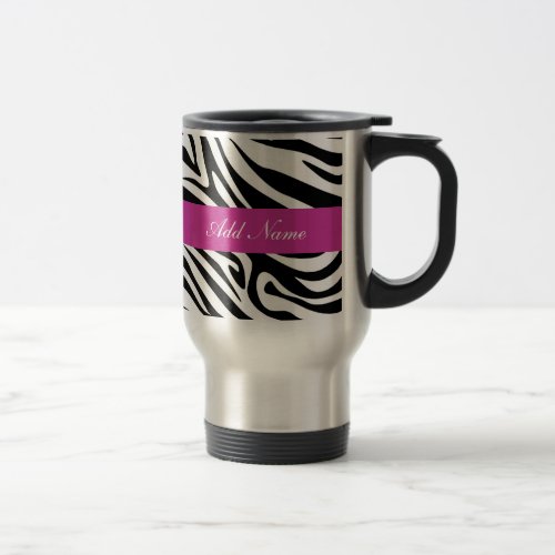 Zebra Monogram Travel Mugs