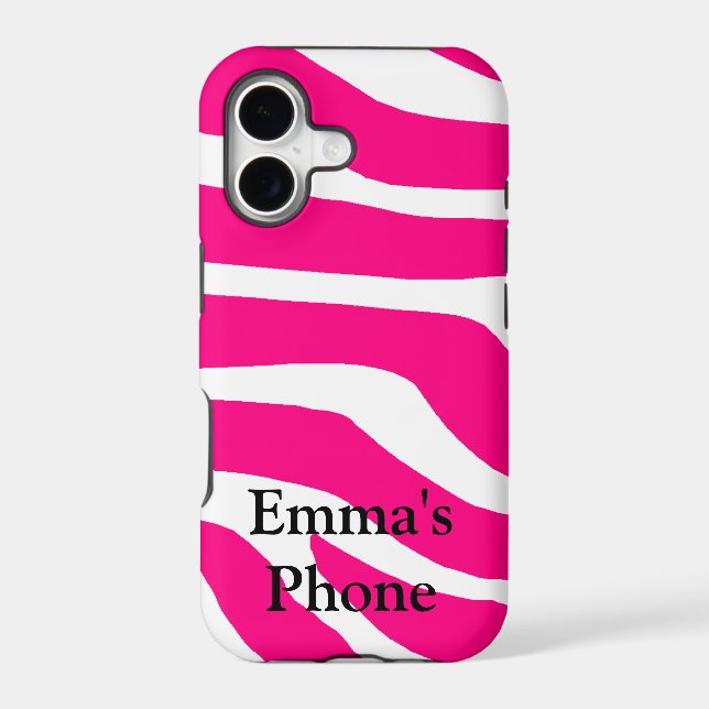 Zebra Monogrammed Name Case-Mate iPhone Case (Back)