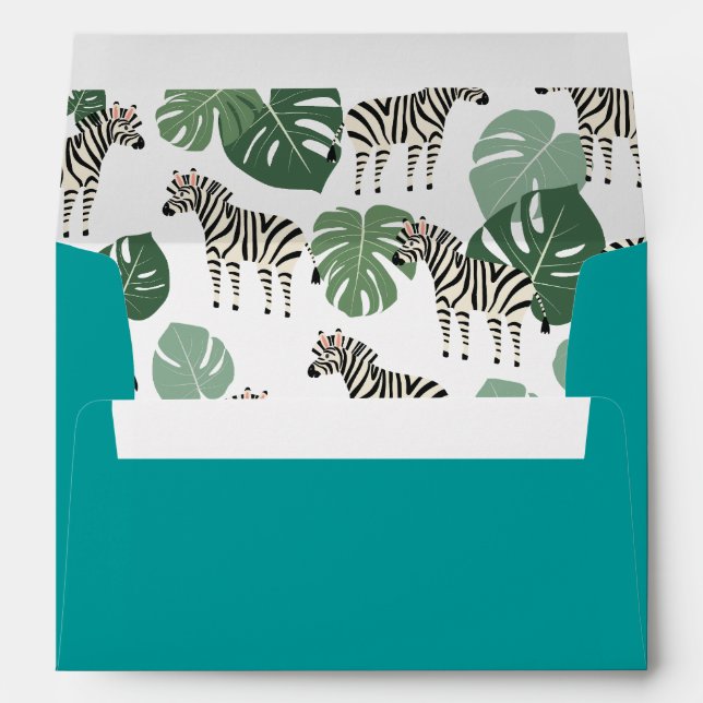 Zebra Monstera Pattern Envelope (Back (Bottom))
