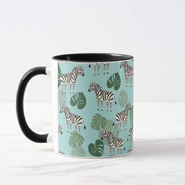 Zebra Monstera Pattern Mug (Left)