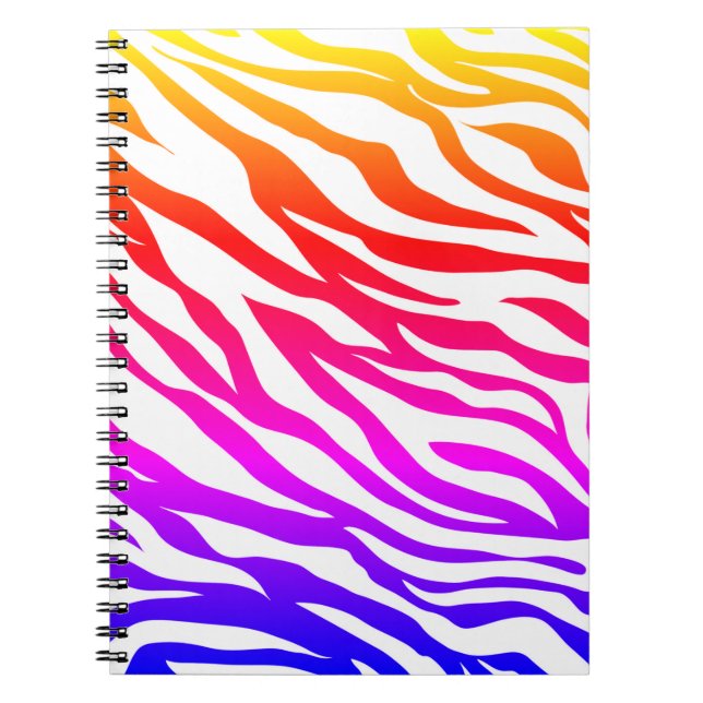 Zebra Multicolored Skin Stripes Pattern-15392 Notebook (Front)