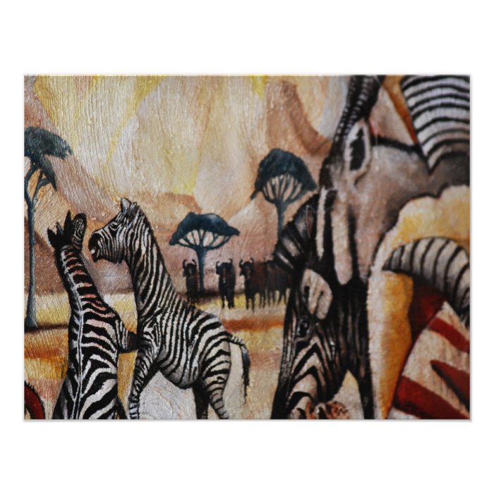 Zebra Mural Personalized Invites