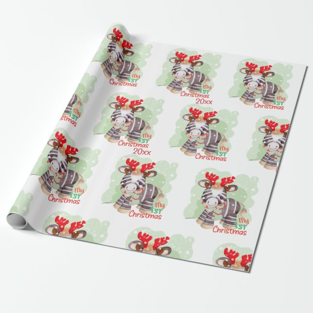 Zebra, My First Christmas Wrapping Paper (Unrolled)