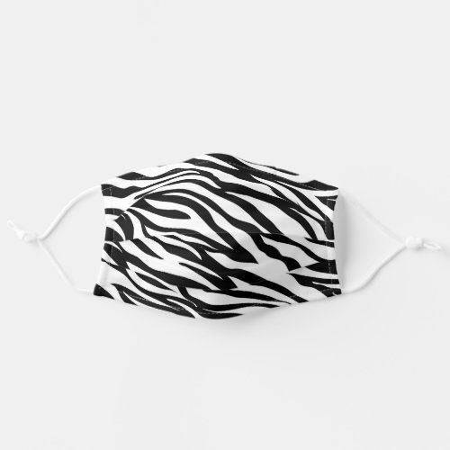 Zebra Natural Style Diagonal Wavy Lines Pattern Adult Cloth Face Mask