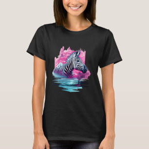 Zebra Nature Colorful Portrait Artwork Wildlife An T-Shirt