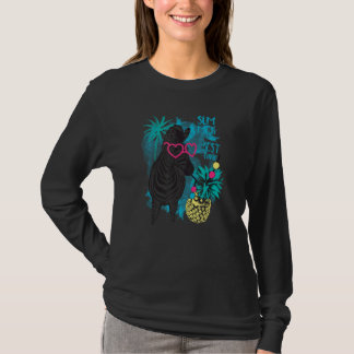 Zebra On A Beach With Pineapple Cocktail Palm Tree T-Shirt