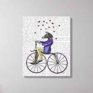 Zebra On Bicycle Canvas Print