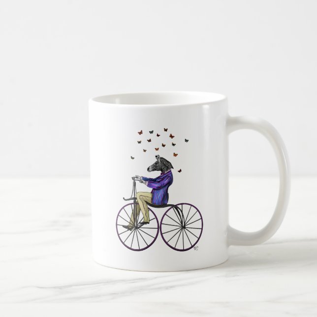 Zebra On Bicycle Coffee Mug (Right)