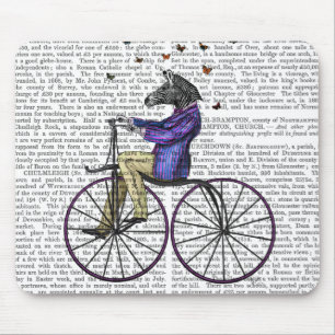 Zebra On Bicycle Mouse Pad