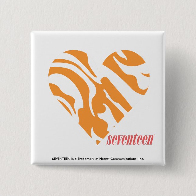 Zebra Orange 2 Pinback Button (Front)