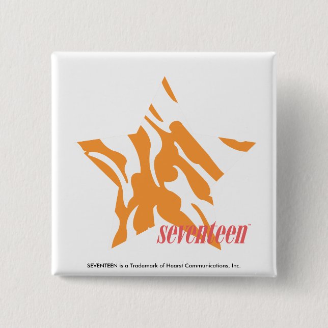 Zebra Orange 3 Pinback Button (Front)