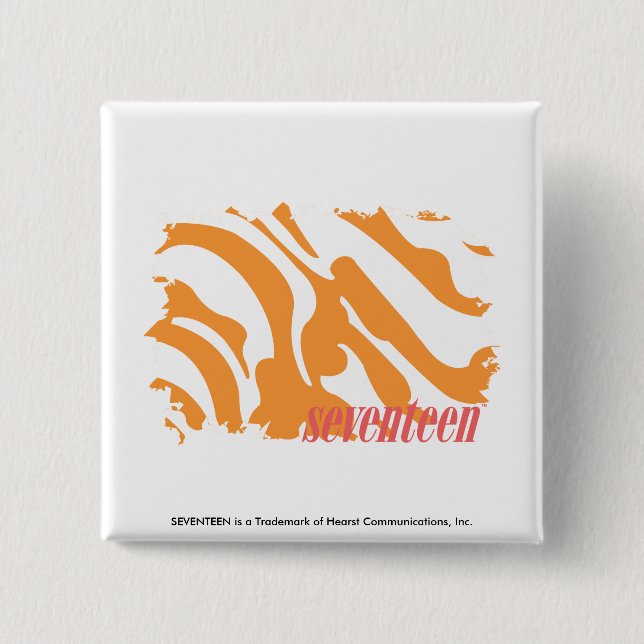 Zebra Orange 4 Pinback Button (Front)