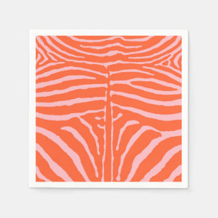 Zebra Orange and Pink Napkins