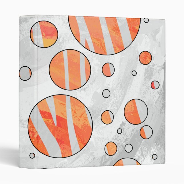Zebra Orange and White Polka Dot Binder (Front/Spine)