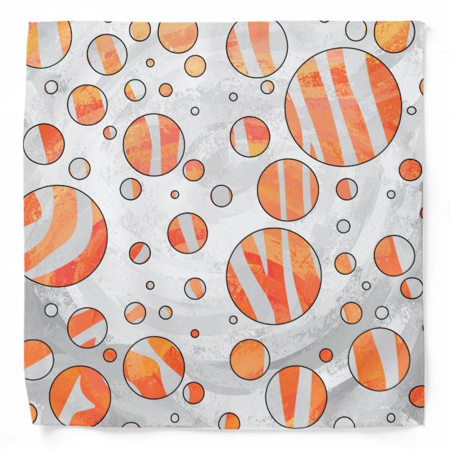 Zebra Orange and White Print Bandana (Front)