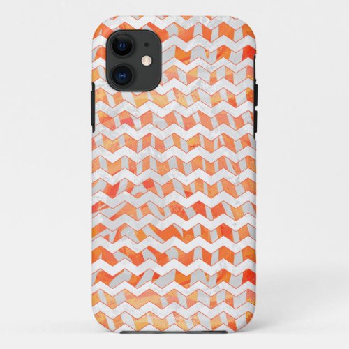 Zebra Orange and White Print iPhone 11 Case