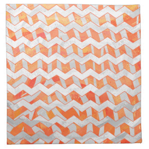 Zebra Orange and White Print Cloth Napkin
