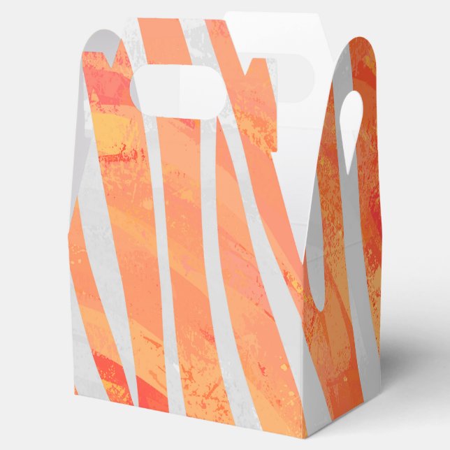 Zebra Orange and White Print Favor Boxes (Opened)