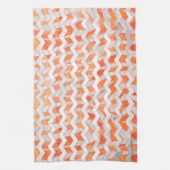 Zebra Orange and White Print Towel (Vertical)