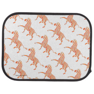 Zebra Orange and White Silhouette Car Mat