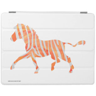 Zebra Orange and White Silhouette iPad Smart Cover