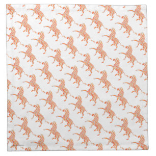 Zebra Orange and White Silhouette Napkin