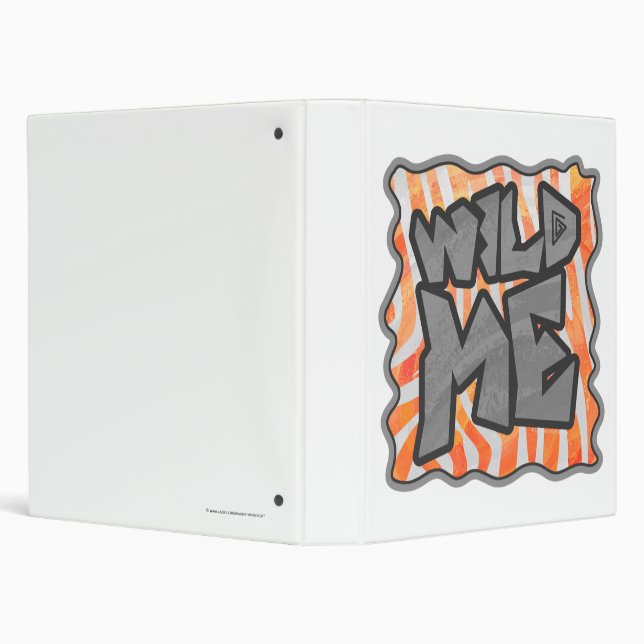 Zebra Orange and White Wild Me Binder (Background)