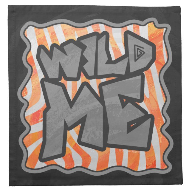 Zebra Orange and White Wild Me Cloth Napkin (Front)