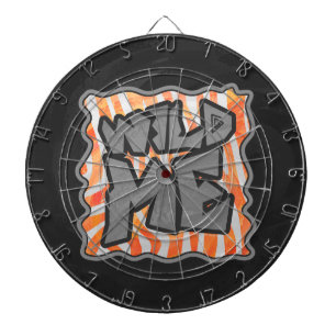 Zebra Orange and White Wild Me Dart Board