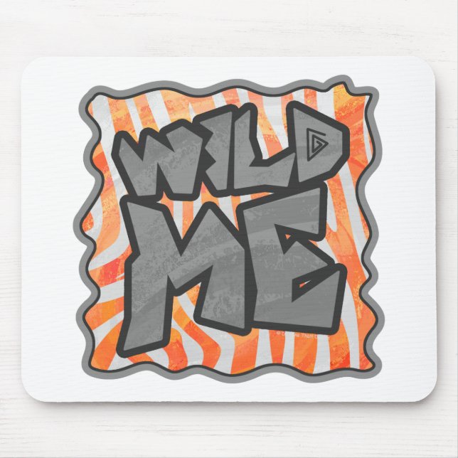 Zebra Orange and White Wild Me Mouse Pad (Front)