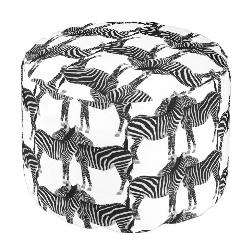 Zebra Ottoman Pouf