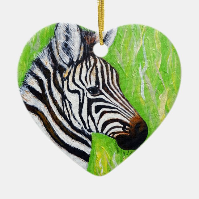 Zebra Painting Ceramic Ornament (Front)