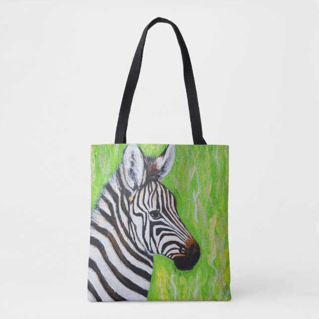 Zebra Painting Tote Bag (Front)
